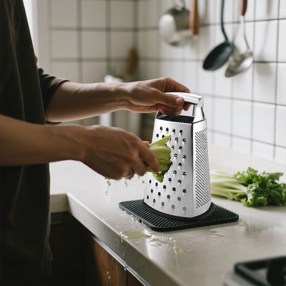 Food Grater 4-Sided Blades Stainless Steel Cheese Vegetable Grater BBQ