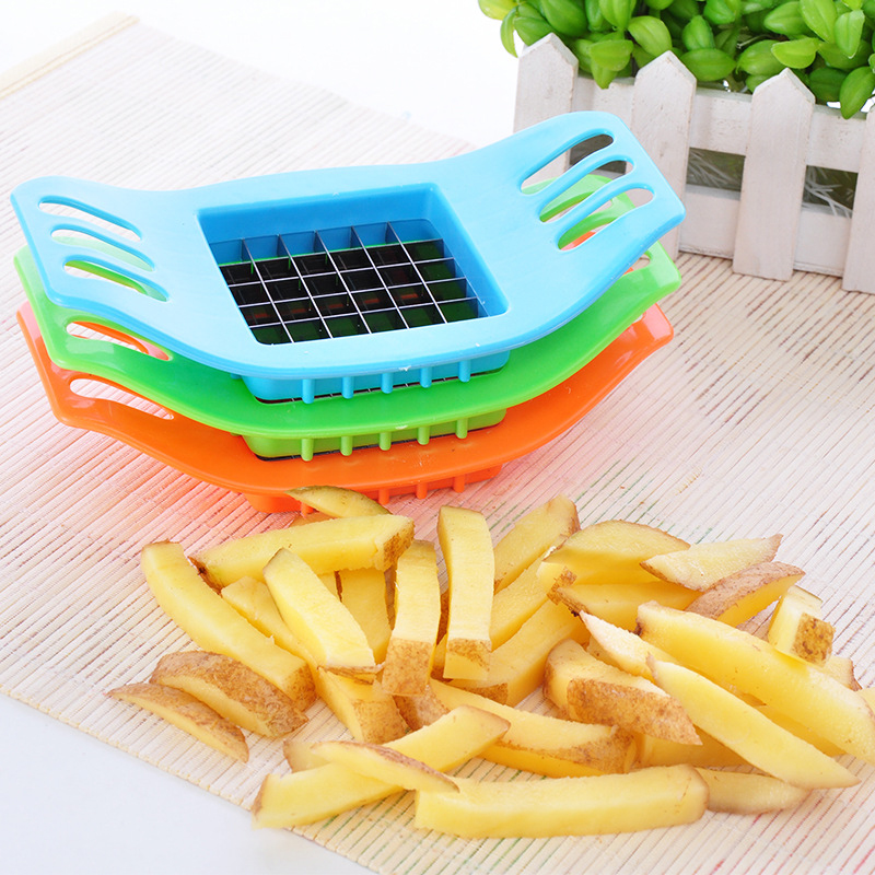 French Fry Potato Chipper Vegetable Fruit Cutter and Chopper Useful Kitchen Tool Random Colours