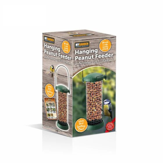 Garden Hanging Bird Peanut Feeder 19.5 x 9.5 cm - Green