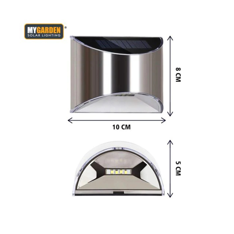 Garden Solar Powered Wall Light 2pk 10 x 8 x 5 cm