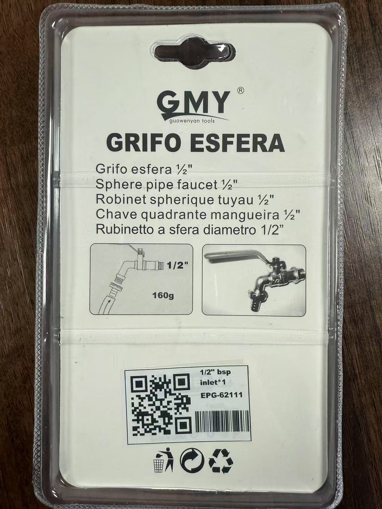 Wall-Mounted Outdoor Tap with 1/2 Outlet Valve Garden Water Tap Lever Type Valve RED Handle + Garden Hose Plug for Irrigation Water