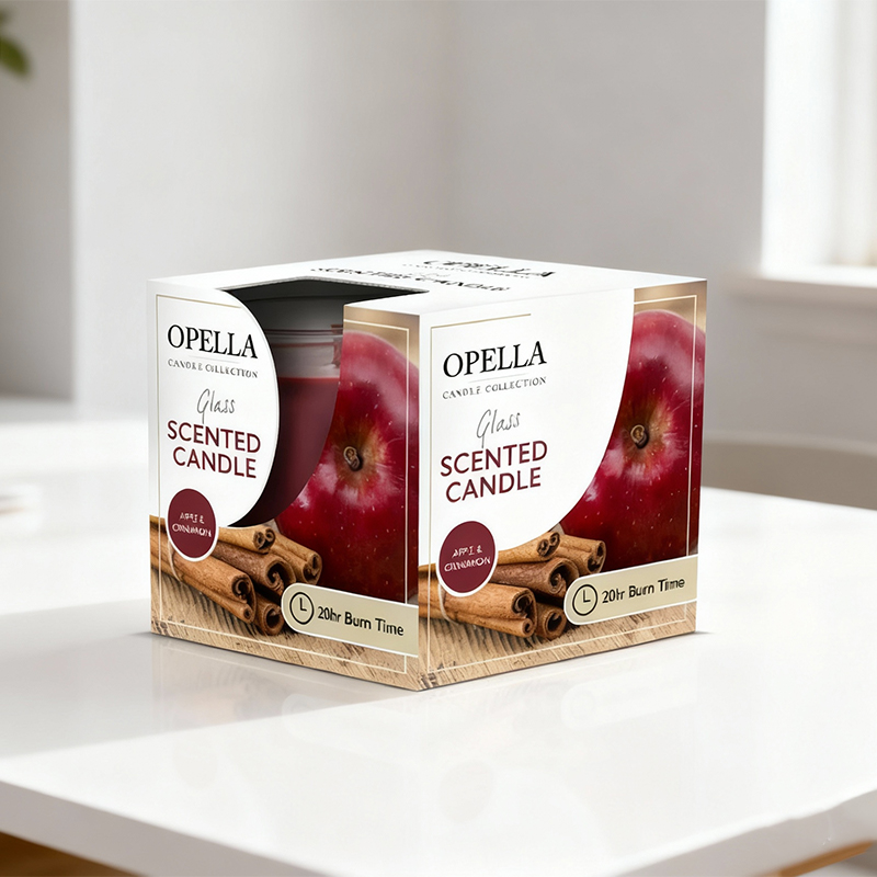 Glass Jar Scented Candle Apple and Cinnamon Fragrance Candles Long Lasting Christmas Gifts