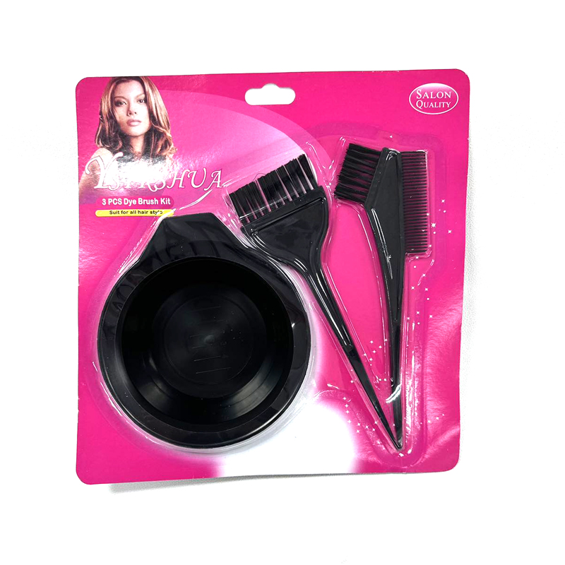 Hair Dye Set 3 Pcs Black Hair Colouring Tools Kit Brush fpr Hairdressing and Highlighting DIY
