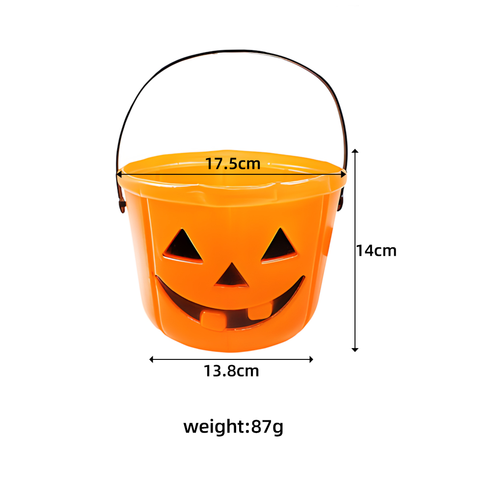 Halloween Children's Trick Or Treat Orange Bucket With Handle