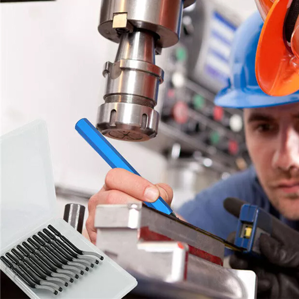 Hand Deburring Tool with 10 Pcs Spare Burr Removal Steel Blades - Blue