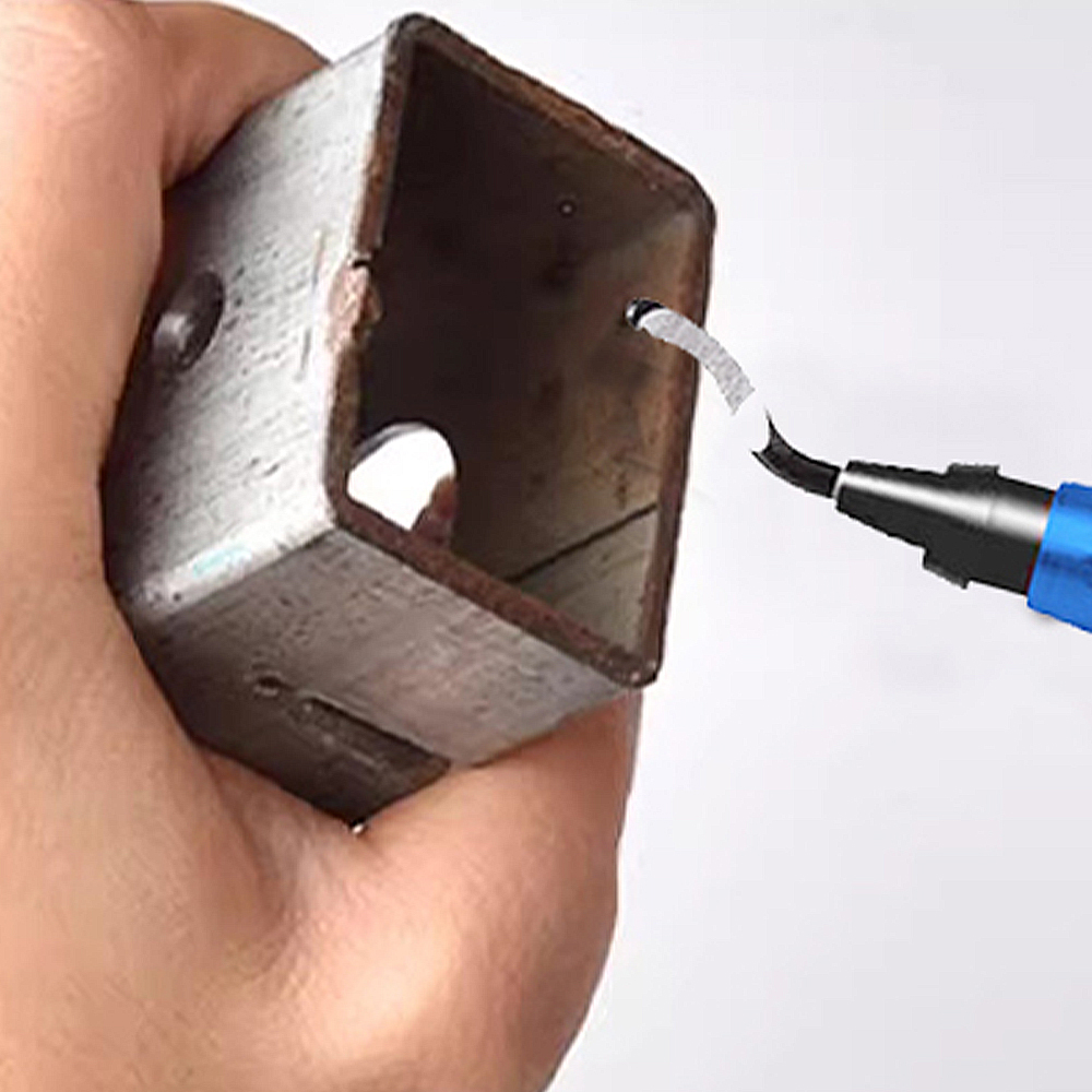 Hand Deburring Tool with 10 Pcs Spare Burr Removal Steel Blades - Blue