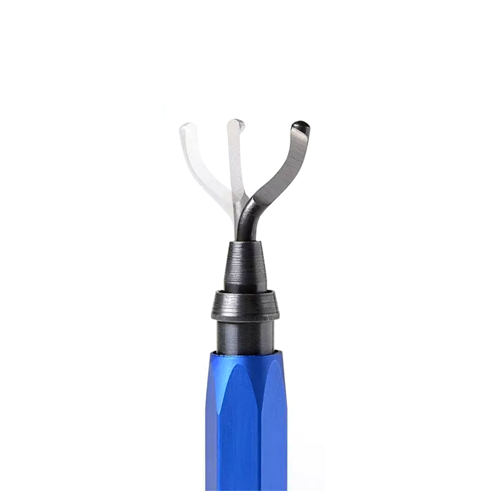 Hand Deburring Tool with 10 Pcs Spare Burr Removal Steel Blades - Blue