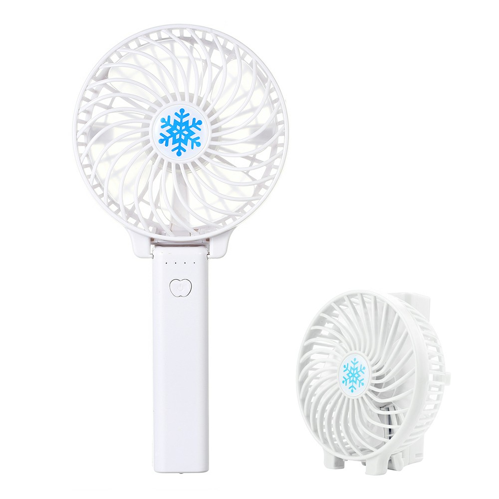 Handheld Mini USB Fan Built-in Battery Foldable Portable Desktop Table Cooler - White
