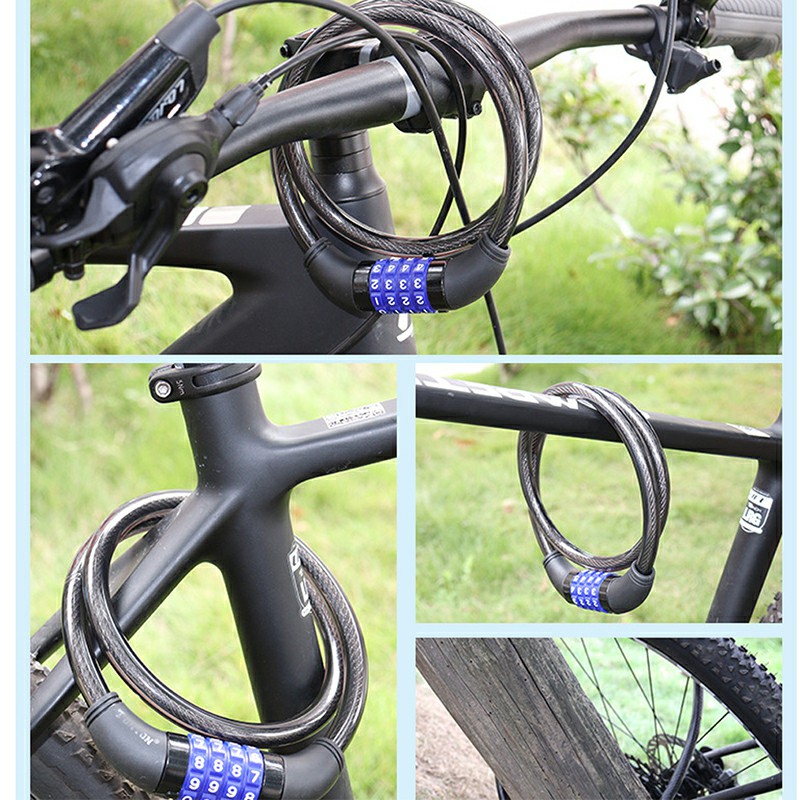 High Quality Bicycle Lock Security Combination Lock 4-Digit Strong Heavy Duty Long Lock