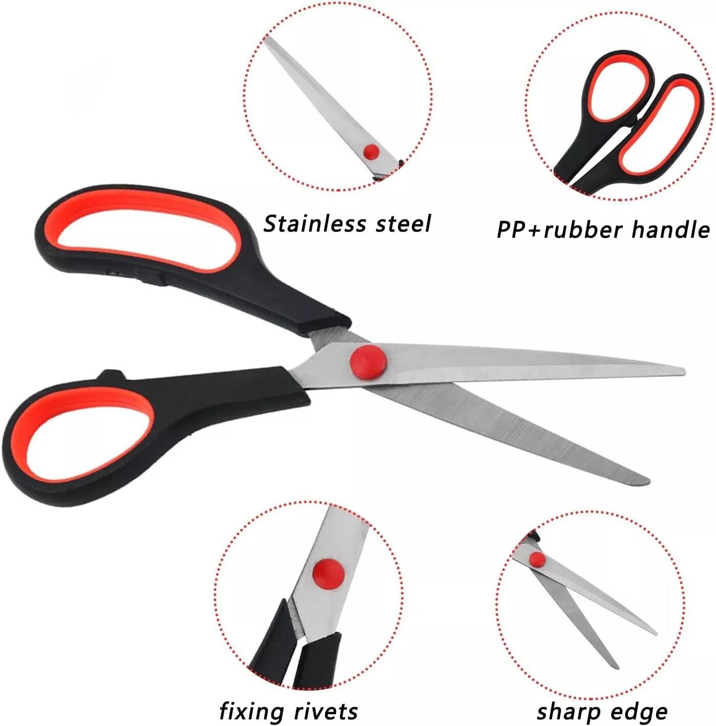 3 x Stainless Steel Kitchen Scissors Set Multi Purpose Heavy Duty Household Shear