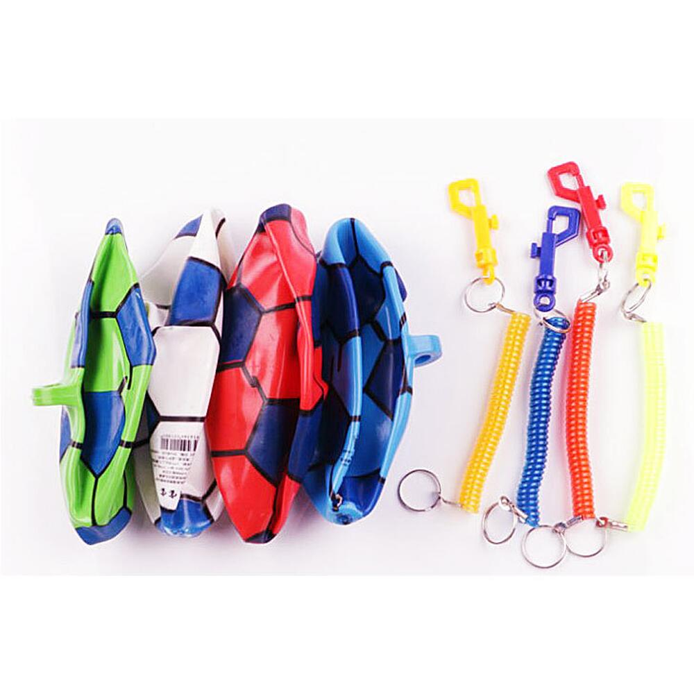 Inflatable Football with Springy String Kids Toy Ball for Outdoor Sports - Red