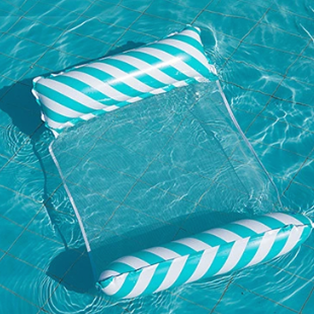 Inflatable Summer Swimming Hammock Floating Water Float Pool Lounge Bed - Blue