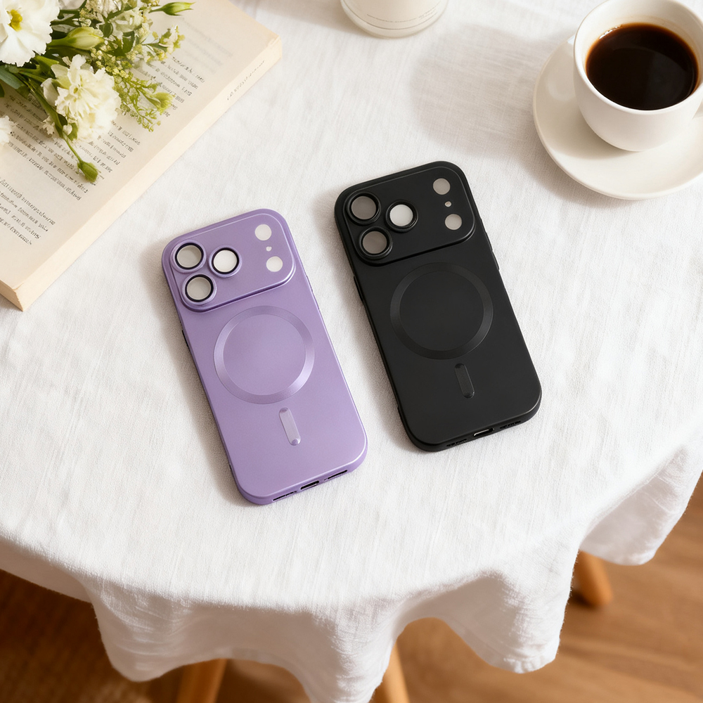 iPhone 17 Pro Max Case Shockproof Magnetic Silicone Case for Apple-Black