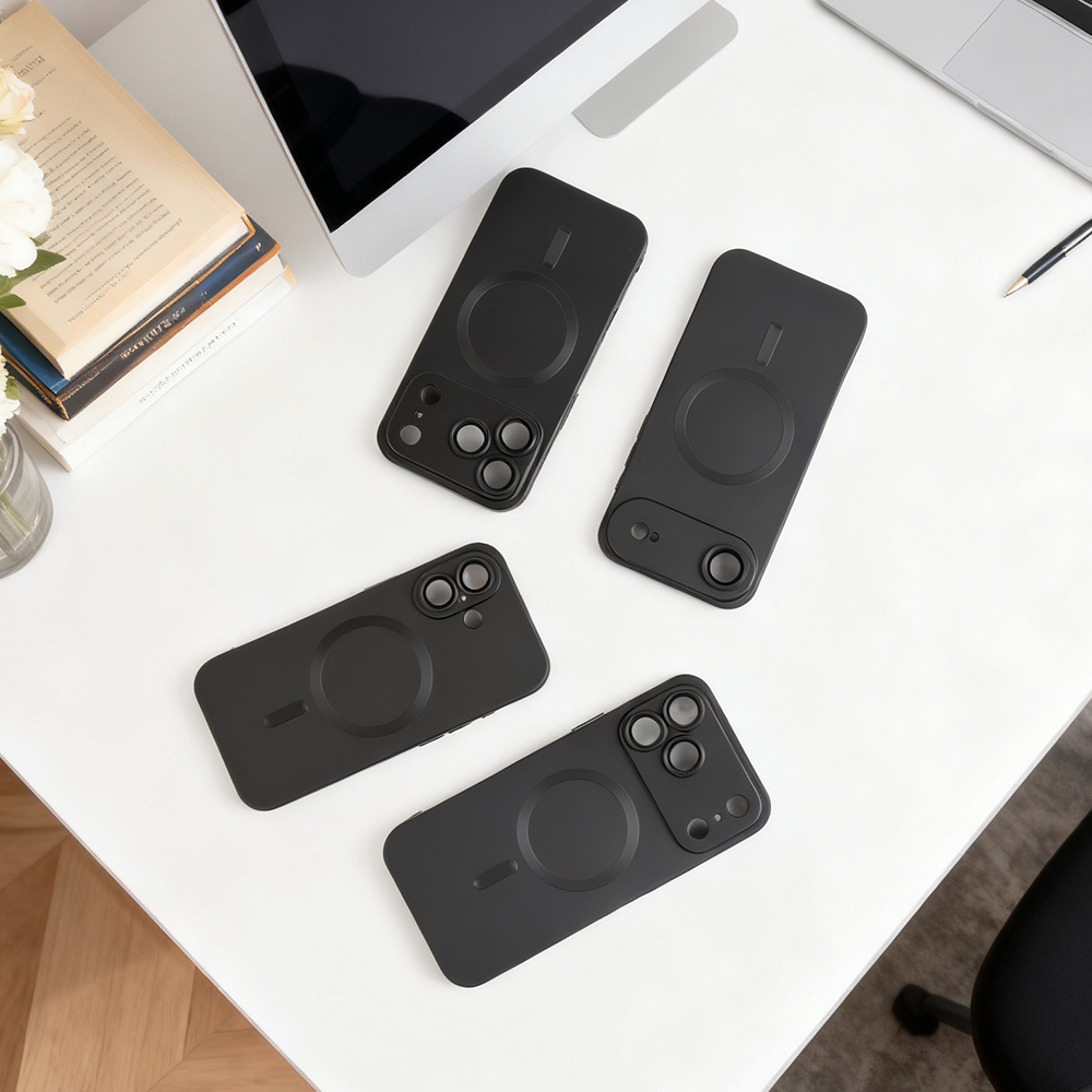 iPhone 17 Pro Max Case Shockproof Magnetic Silicone Case for Apple-Black