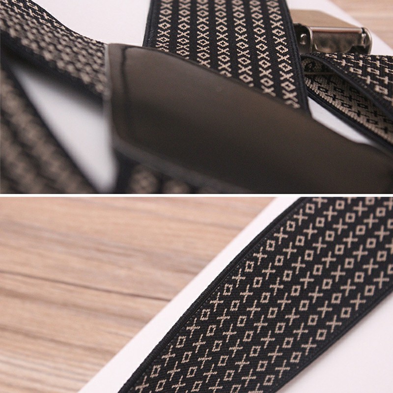 Jacquard Braces Strap 50mm Wide Heavy Duty Suspenders Adjustable Unisex
