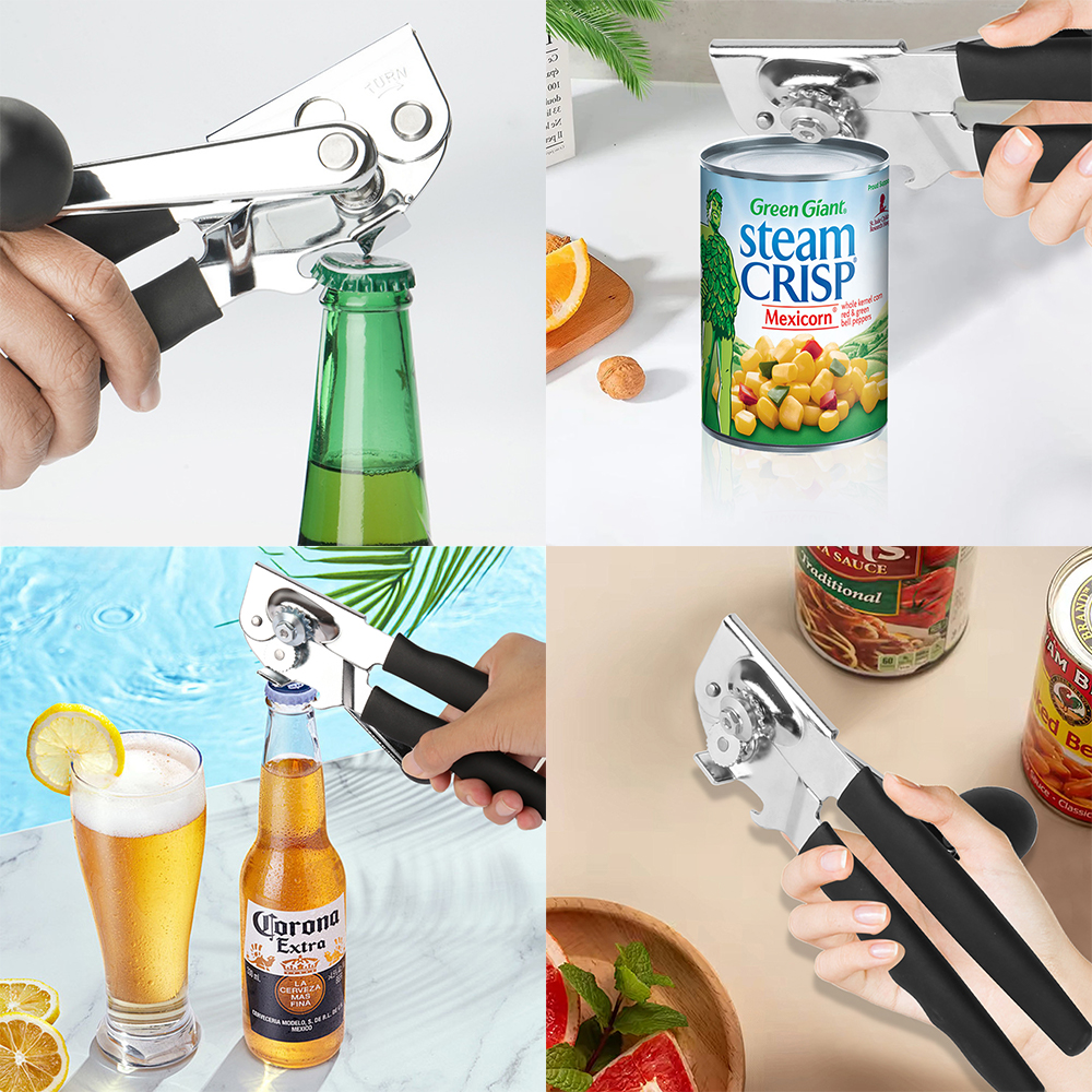 Kitchen Can Opener Ergonomic Tin Can Opener Manual Can Opener with Soft Handles for Home Restaurant