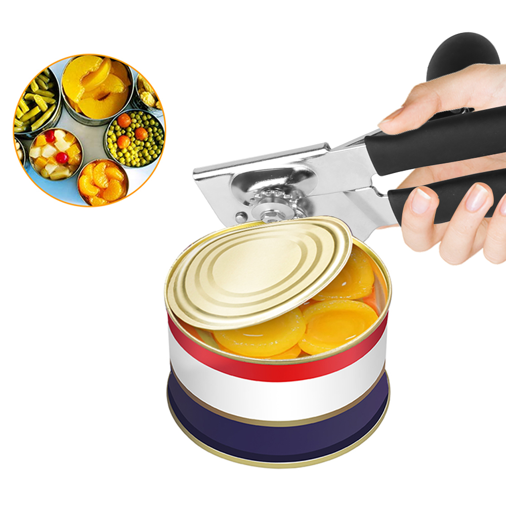 Kitchen Can Opener Ergonomic Tin Can Opener Manual Can Opener with Soft Handles for Home Restaurant