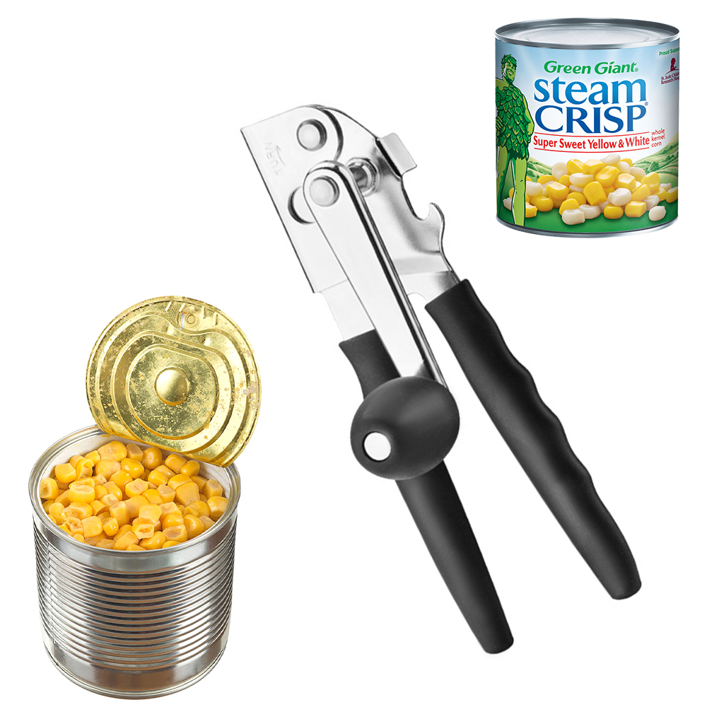 Kitchen Can Opener Ergonomic Tin Can Opener Manual Can Opener with Soft Handles for Home Restaurant