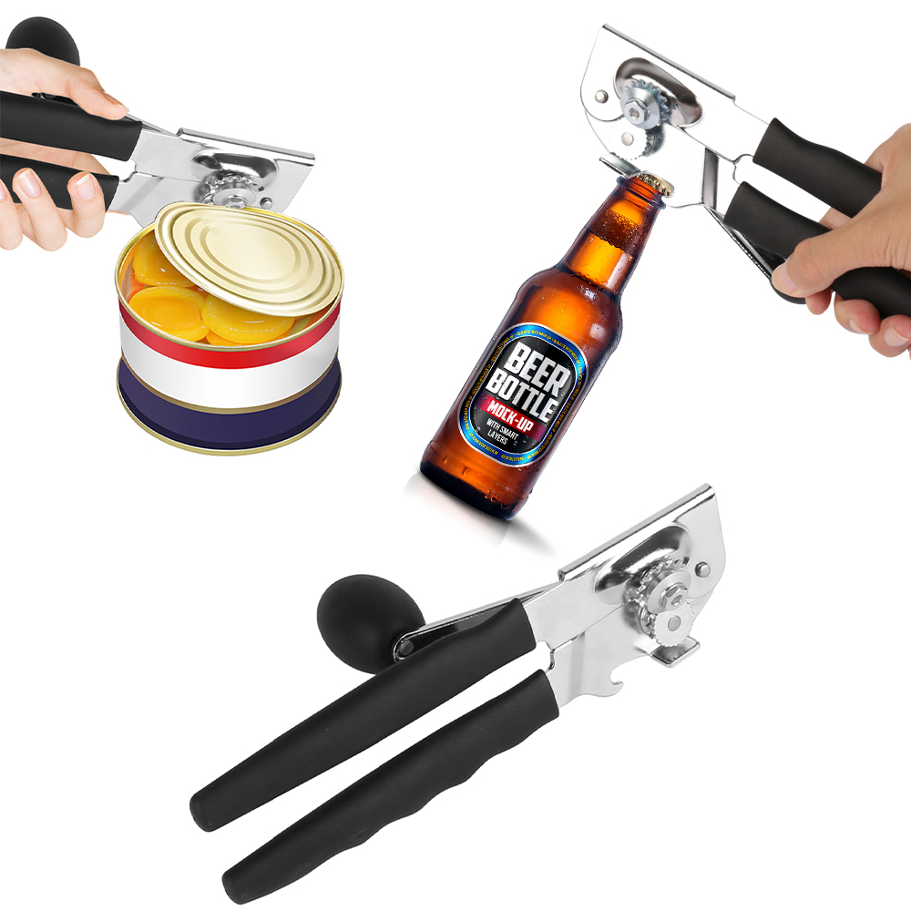 Kitchen Can Opener Ergonomic Tin Can Opener Manual Can Opener with Soft Handles for Home Restaurant