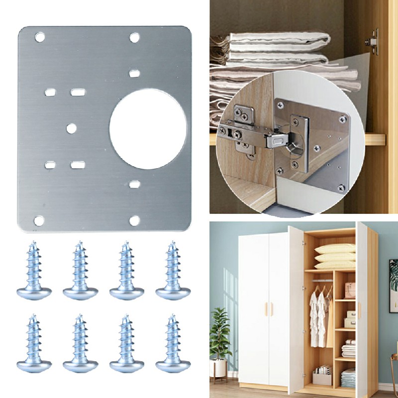 Kitchen Cupboard Door Hinge Repair Kit Hinge Repair Plate and Fixing Screws
