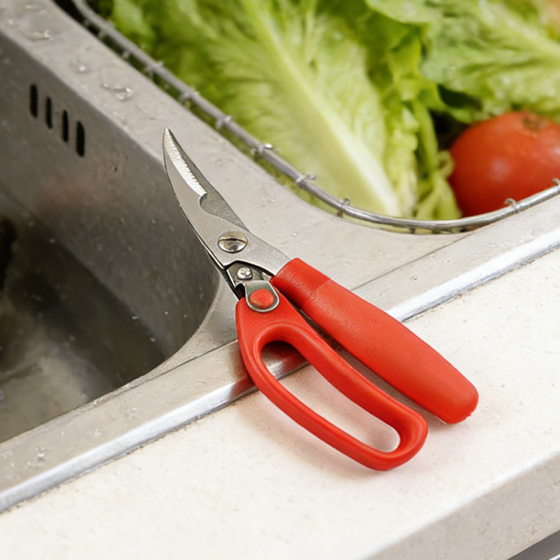 15cm Kitchen Scissors Meat Chicken Scissors Heavy Duty Kitchen Raptor Meat Shears for General Use Poultry Random Colours