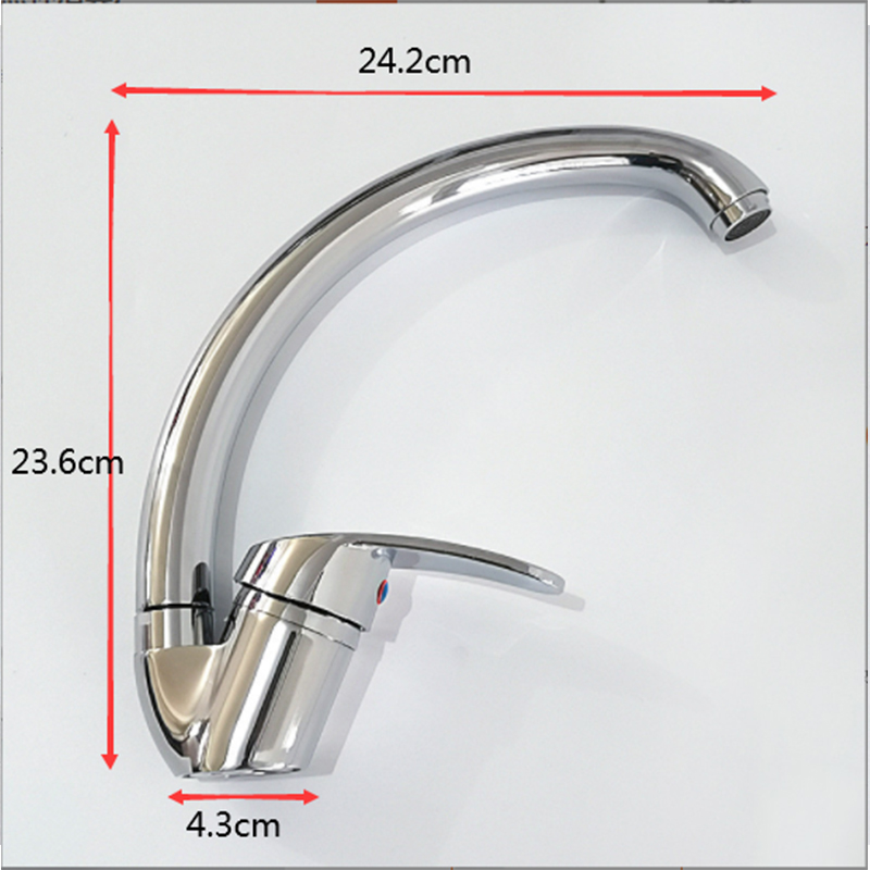 Kitchen Sink Mixer Tap Single Lever with Long Spout Monobloc Faucet