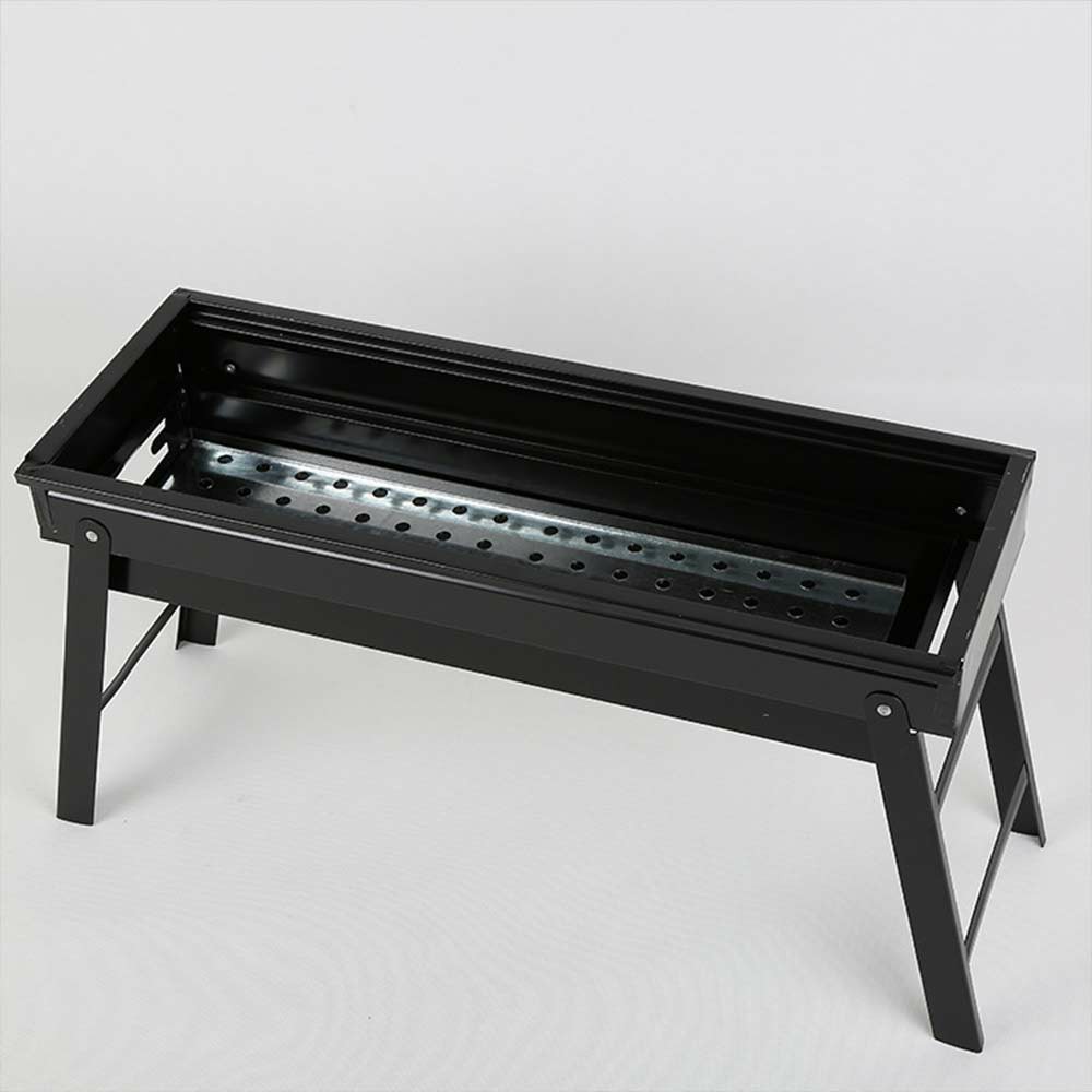 Large BBQ Steel Charcoal Barbecue Grill Collapsible Pullable Portable Outdoor Picnic Cooking Stove - Size L