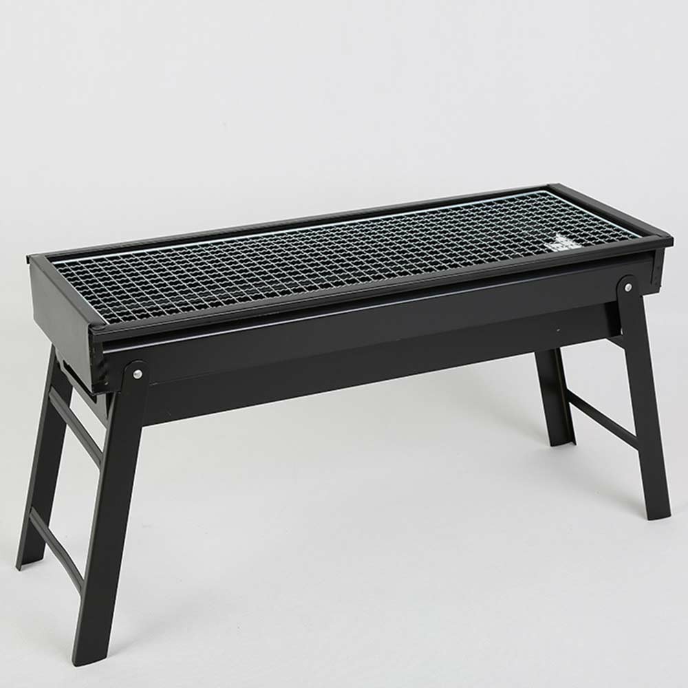 Large BBQ Steel Charcoal Barbecue Grill Collapsible Pullable Portable Outdoor Picnic Cooking Stove - Size L