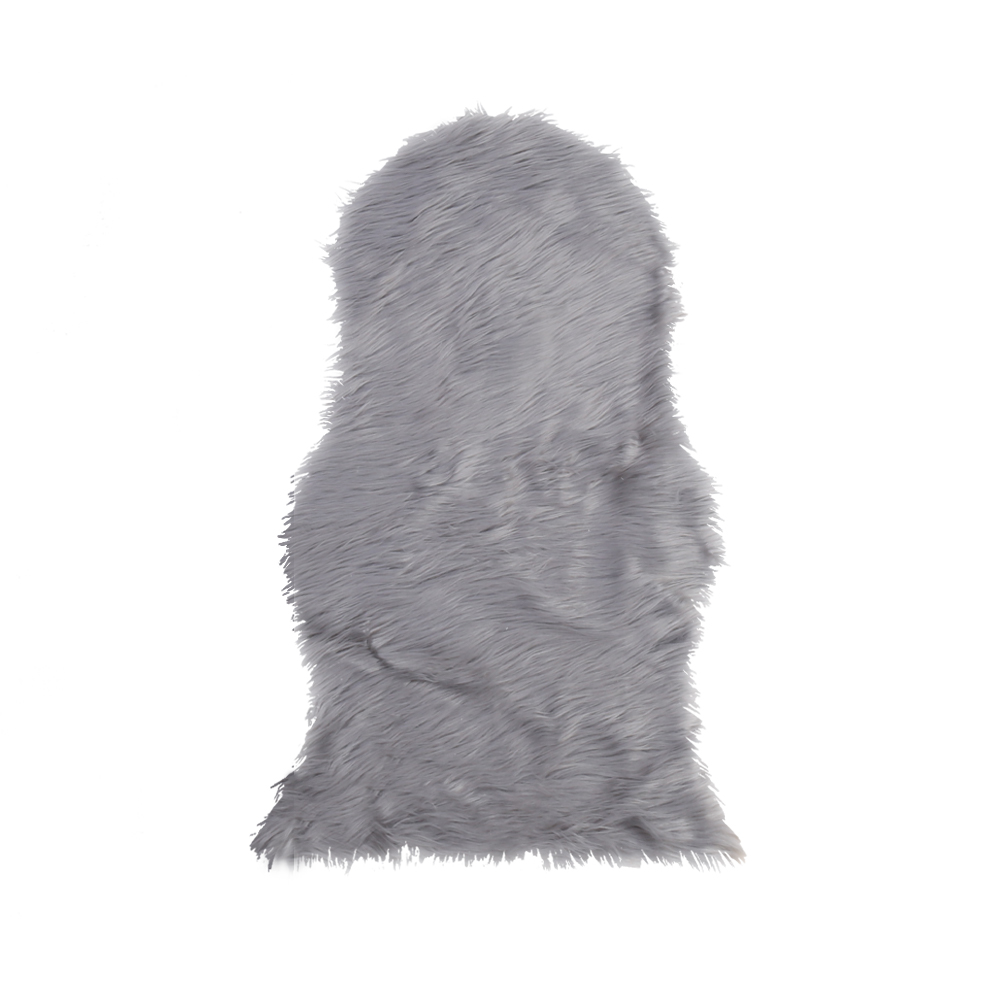 Large Faux Fur Sheepskin Rug Room Sofa Hairy Mat Fluffy Mat Shaggy Floor Carpet - Grey