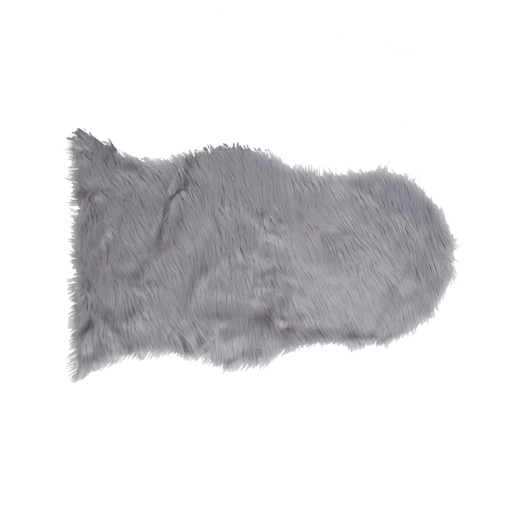 Large Faux Fur Sheepskin Rug Room Sofa Hairy Mat Fluffy Mat Shaggy Floor Carpet - Grey