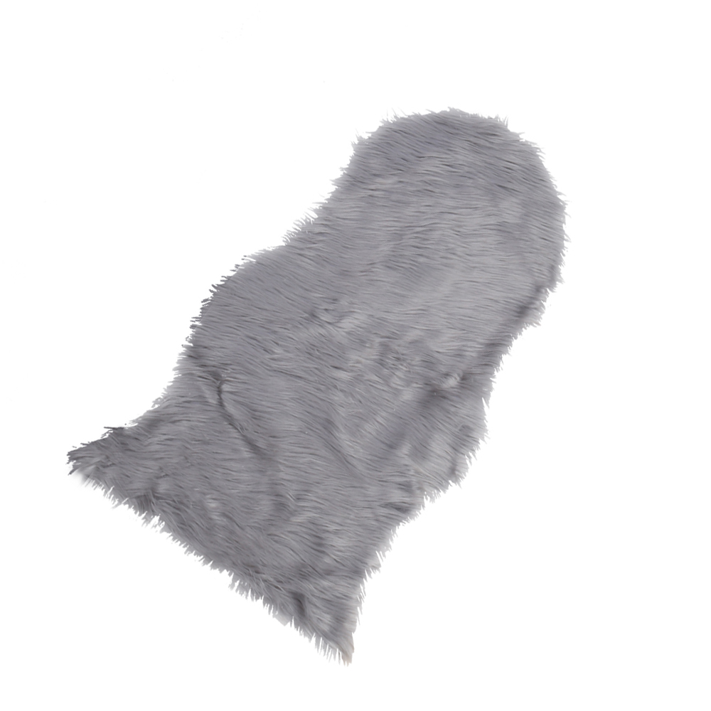 Large Faux Fur Sheepskin Rug Room Sofa Hairy Mat Fluffy Mat Shaggy Floor Carpet - Grey