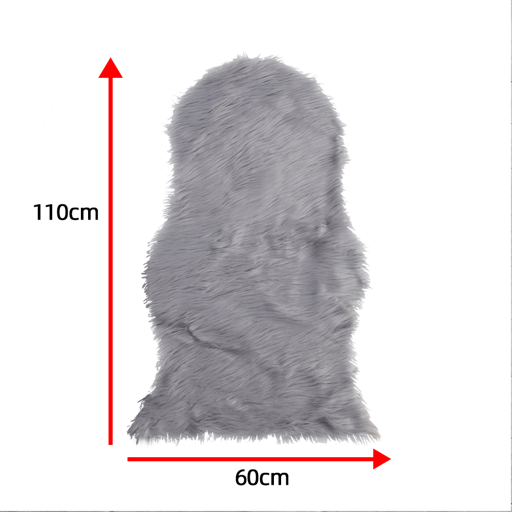 Large Faux Fur Sheepskin Rug Room Sofa Hairy Mat Fluffy Mat Shaggy Floor Carpet - White