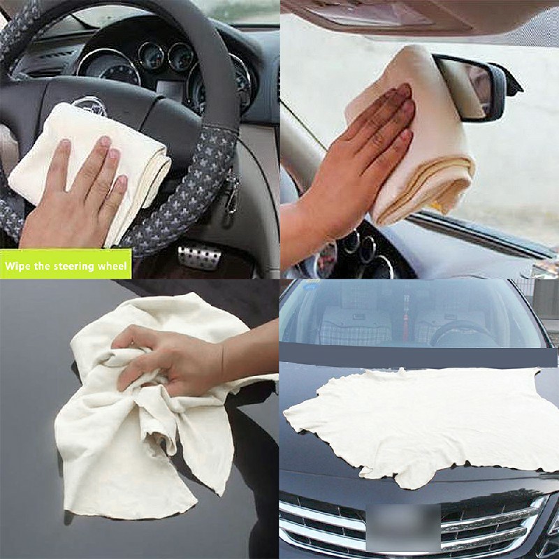 Large Natural Suede Leather Car Cleaning Cloth Drying Towel