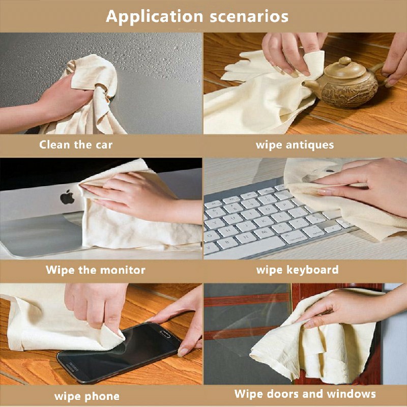 Large Natural Suede Leather Car Cleaning Cloth Drying Towel