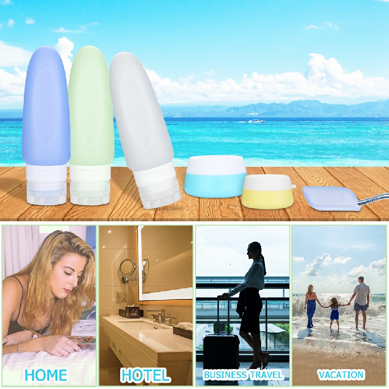 Leakproof Travel Container Refillable Squeezable Set Package Bottle for Cosmetics Shampoo