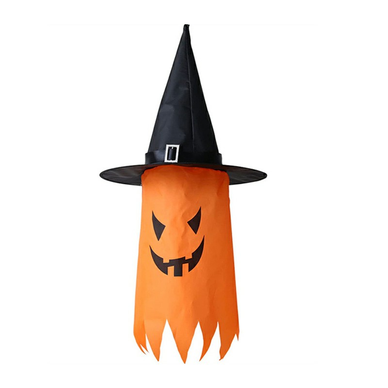 LED Light Ghost Windsock Halloween Decor Garden Decor Props Party Home Hanging - Yellow