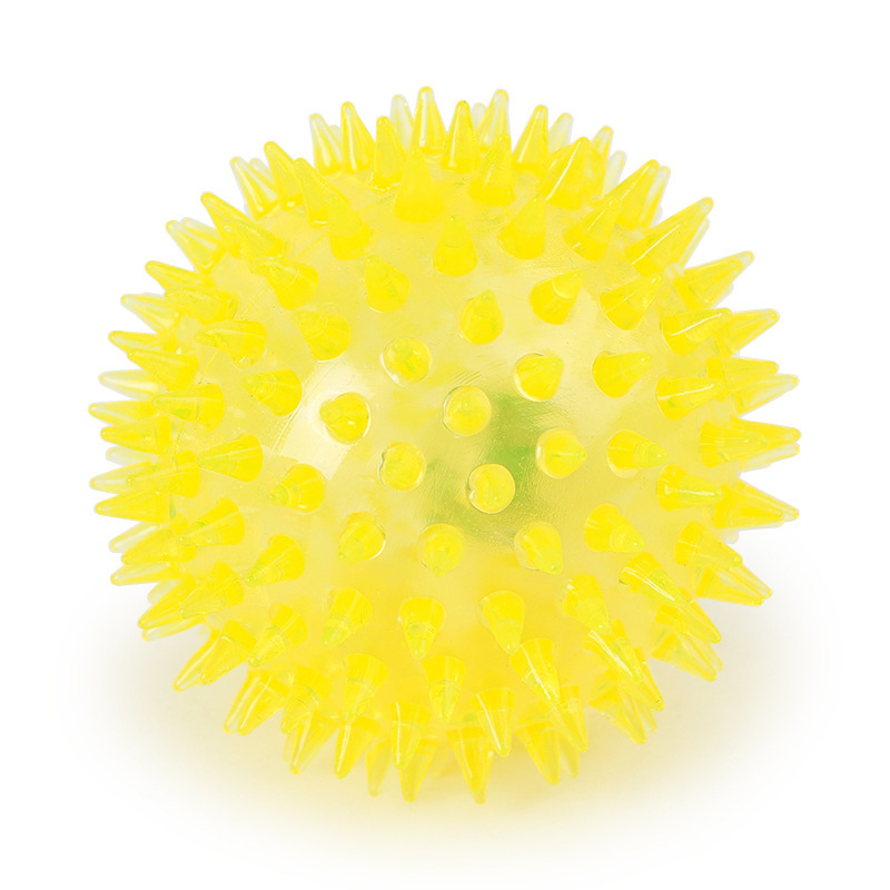 1pc Light up LED Dog Ball Pet Dog Flashing Light Up Spikey LED Ball Glowing Interactive Dog Toy Random Colours