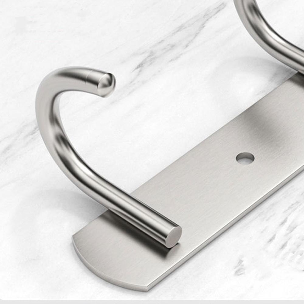 Long Over The Door Hooks Stainless Steel Towel Rack Hooks - 6 Hooks