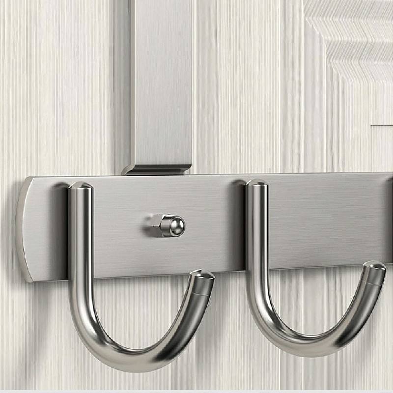 Long Over The Door Hooks Stainless Steel Towel Rack Hooks - 6 Hooks