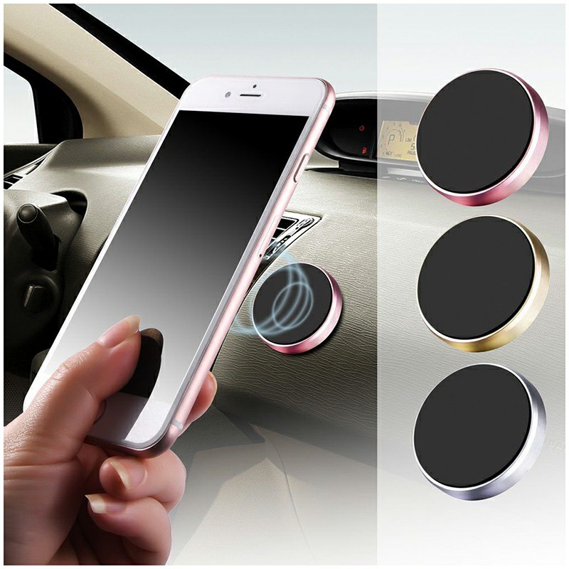 Magnetic Metal Car Dashboard Mount Universal Phone GPS Holder Stand - Golden