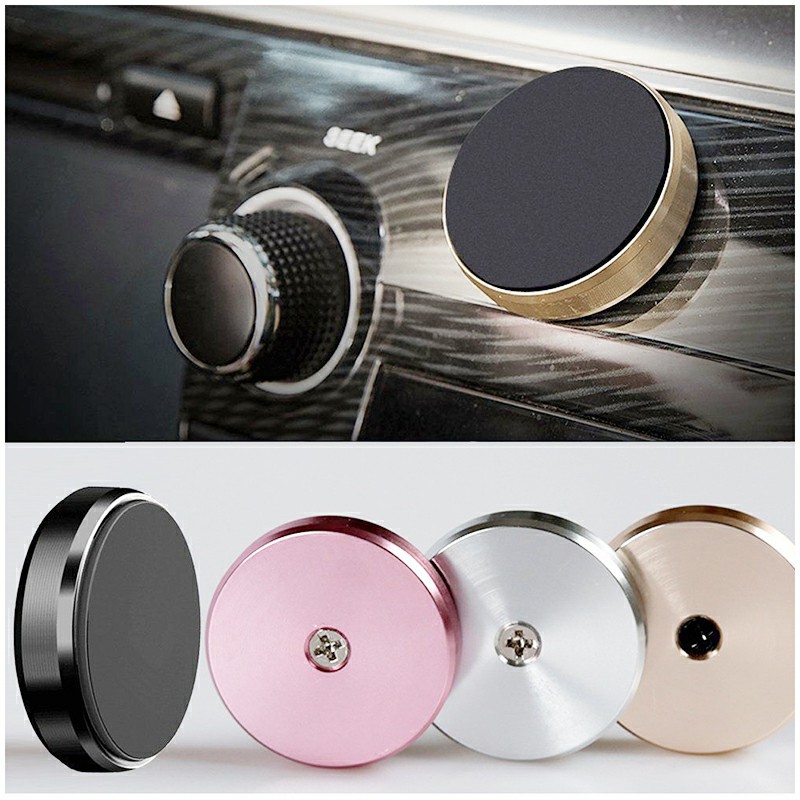 Magnetic Metal Car Dashboard Mount Universal Phone GPS Holder Stand - Golden