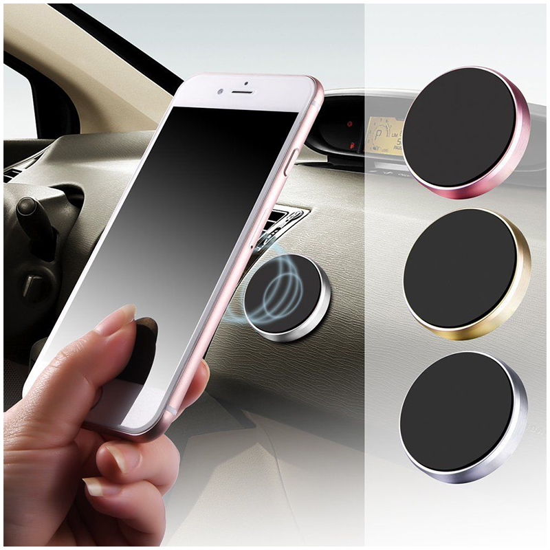 Magnetic Metal Car Dashboard Mount Universal Phone GPS Holder Stand - Silver