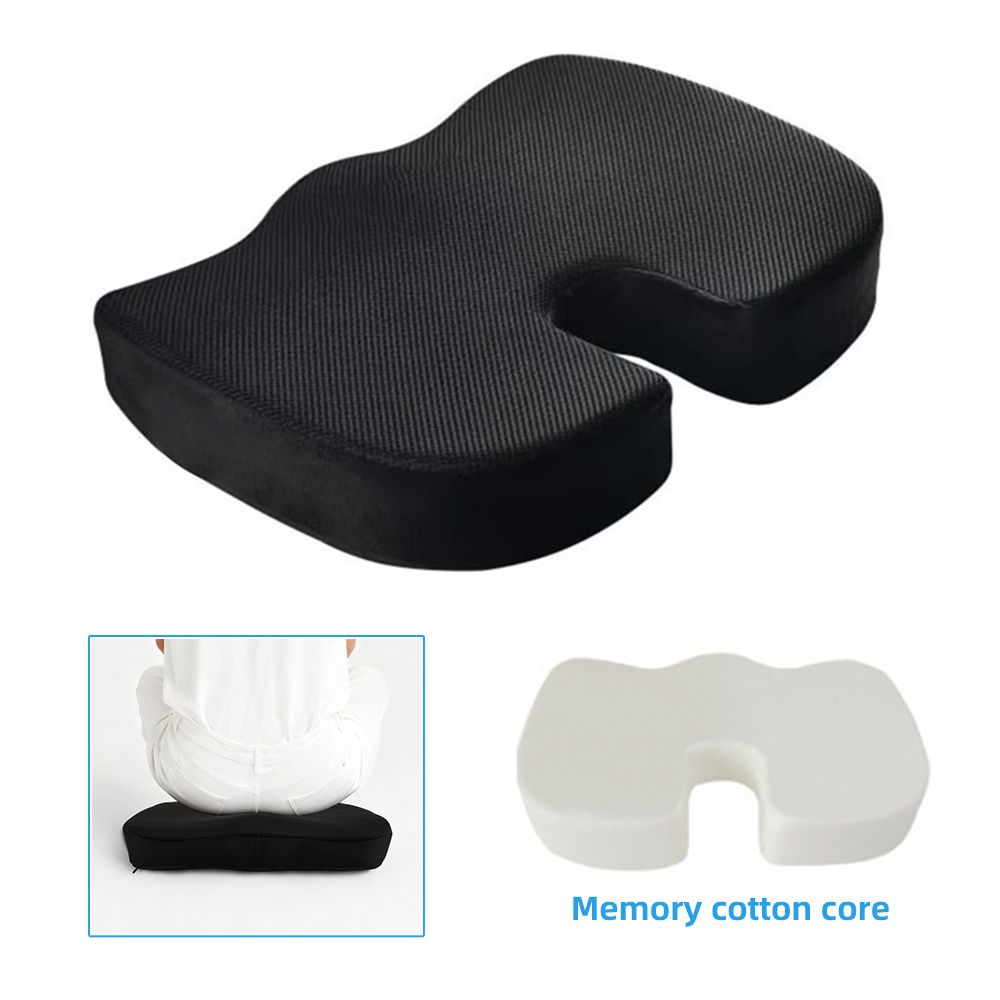 Memory Foam Seat Cushion for Coccyx Tailbone Pain Relief Ergonomic Coccyx Cushion for Office Chair Car Travel Long Sitting Gaming