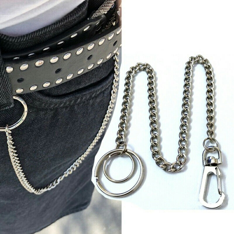 Mens and Women Silver Bicycle Trouser Pant Chain Decorative Wallet Chain - Double Ring