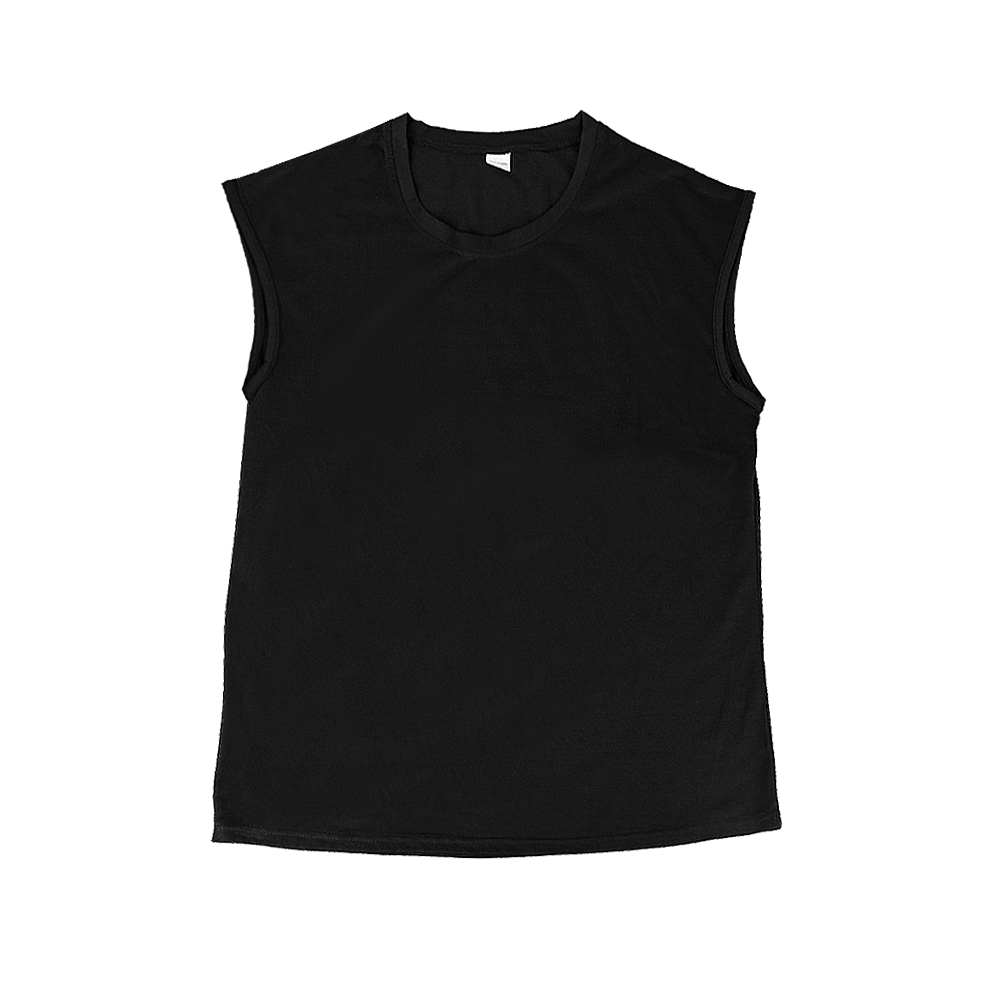 Mens Vest Tops Sleeveless Shirts T-Shirt Oversized Tee for Summer Gym Sports - Black Size XL