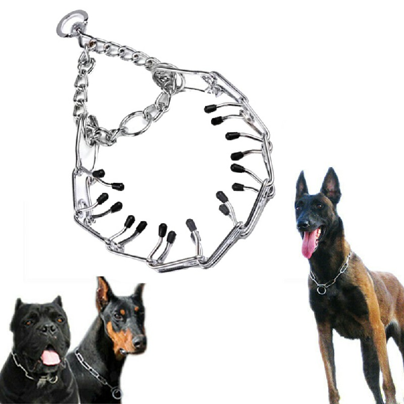 Metal Steel Chain Dog Training Prong Pinch Adjustable Choke Spike Collar - 4mmx60cm