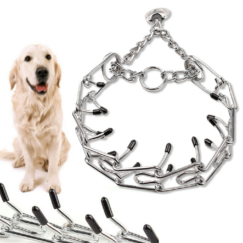 Metal Steel Chain Dog Training Prong Pinch Adjustable Choke Spike Collar - 4mmx60cm