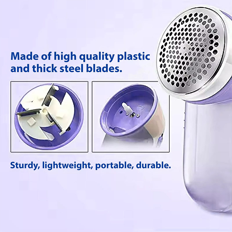 Mini Fabric Shaver Lint Remover USB Rechargeable Bobble Fluff Cleaner - Purple
