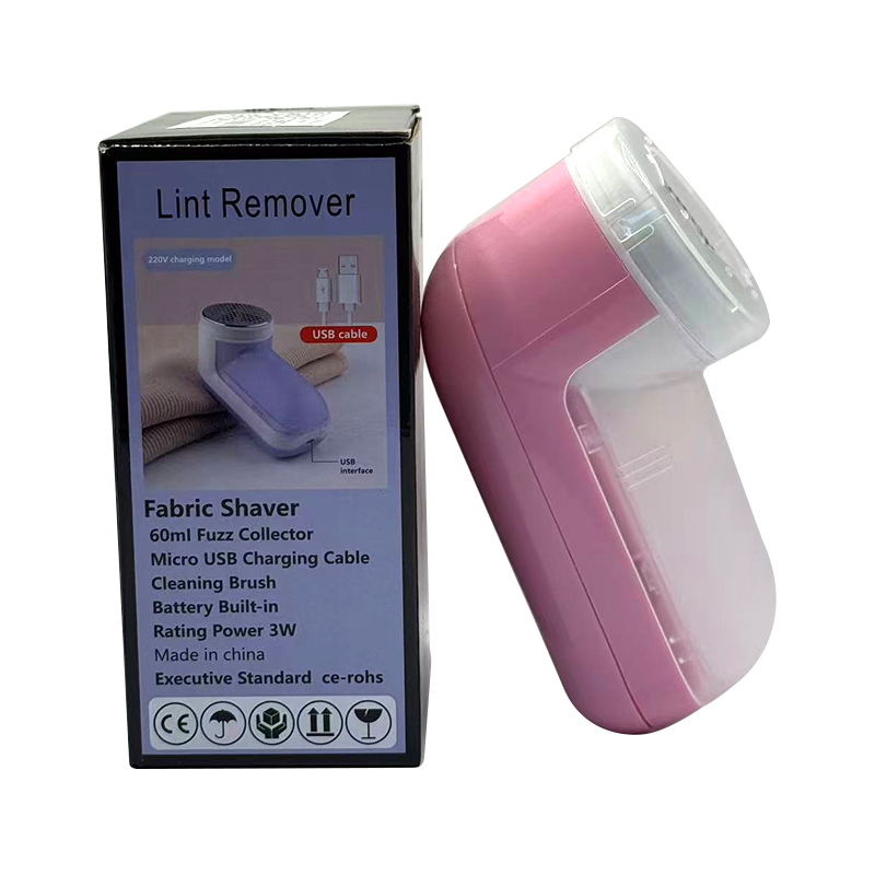Mini Fabric Shaver Lint Remover USB Rechargeable Bobble Fluff Cleaner - Pink