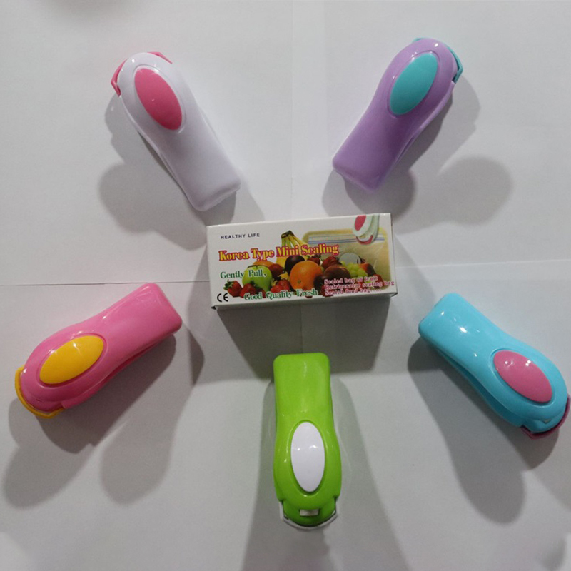 Mini Portable Bag Sealer Plastic Impulse Sealer Pink and White 10 cm - Random Colour